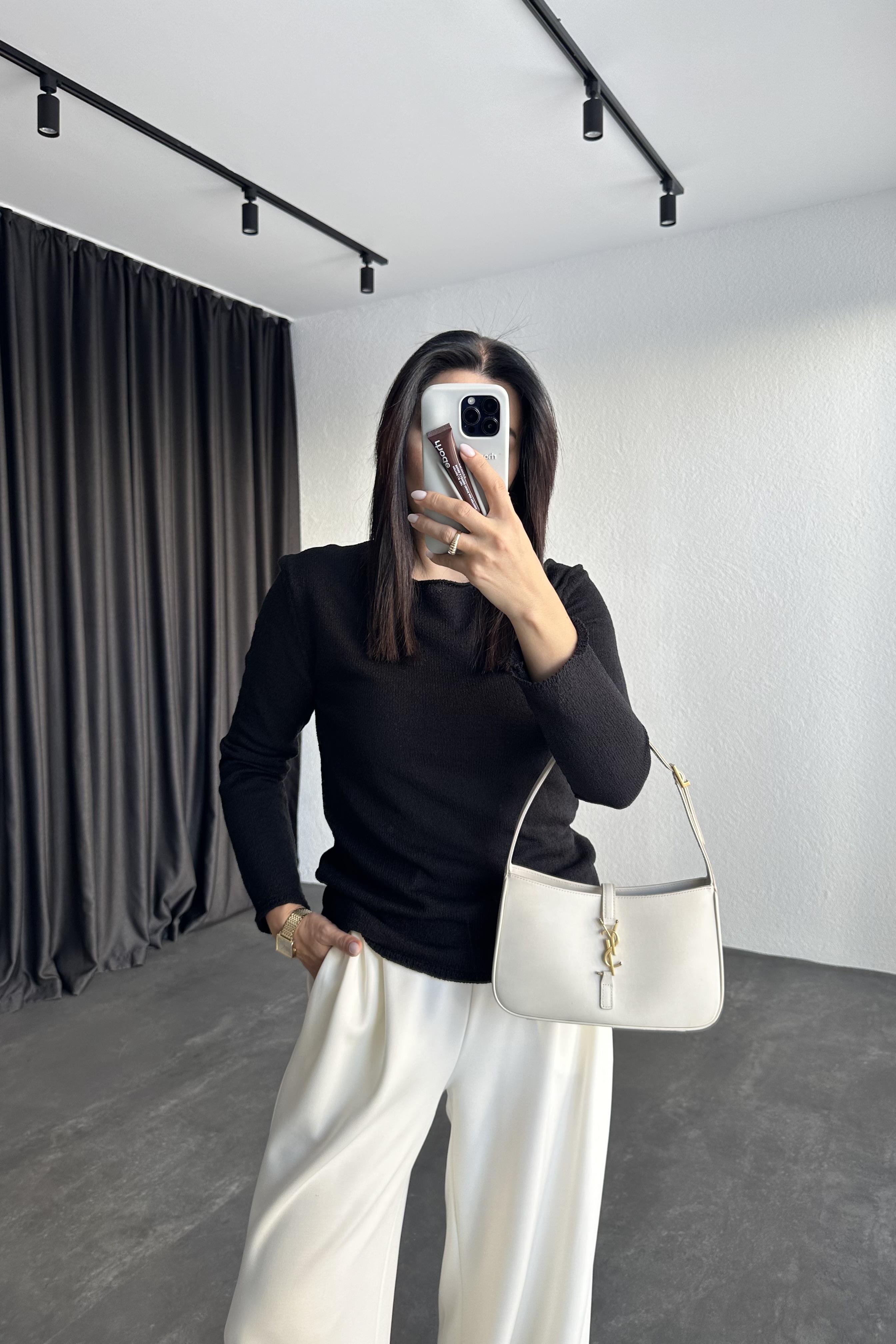 Siyah Renk Massimo Basic Triko