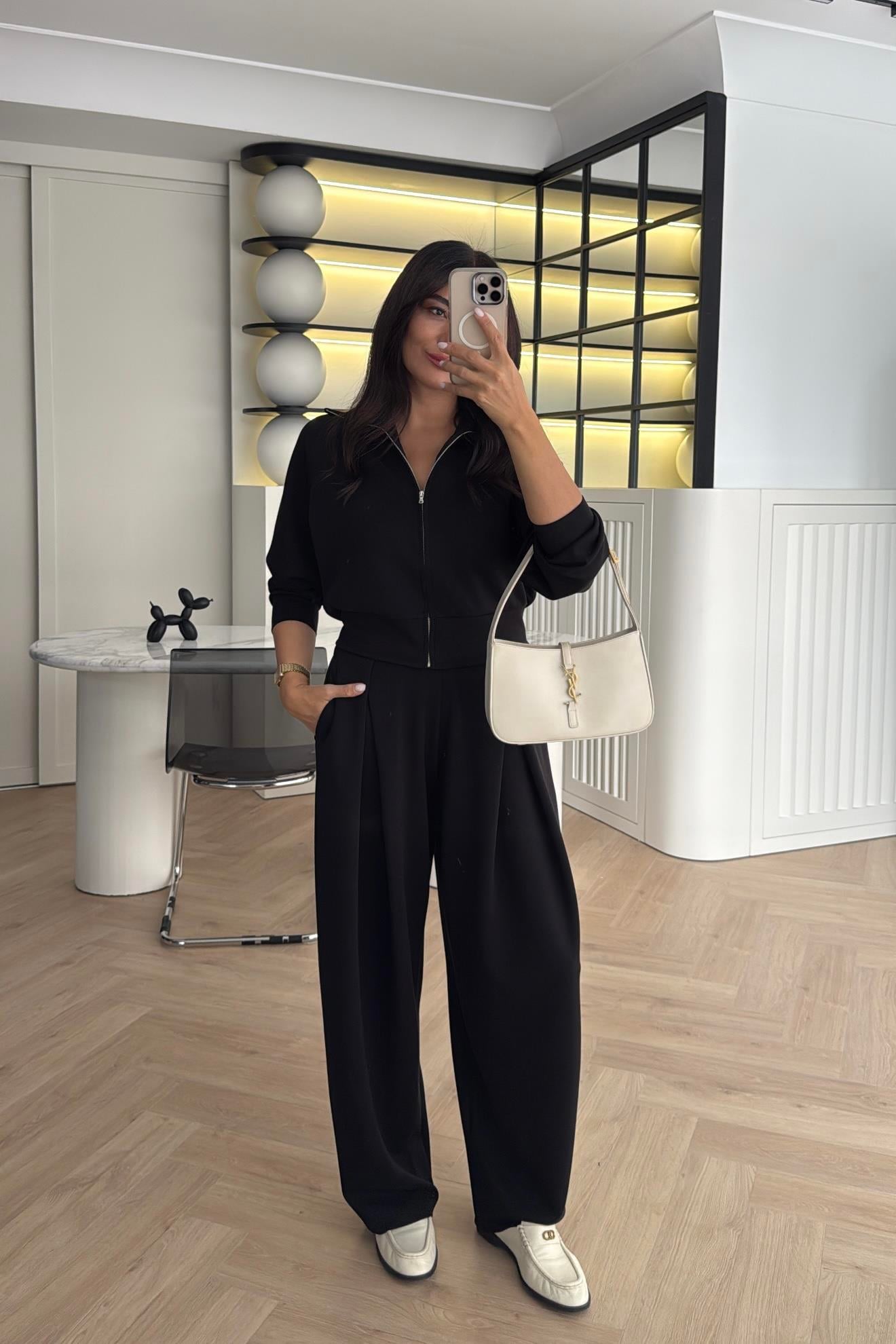 SİYAH SWEAT PANTOLON MODAL TAKIM