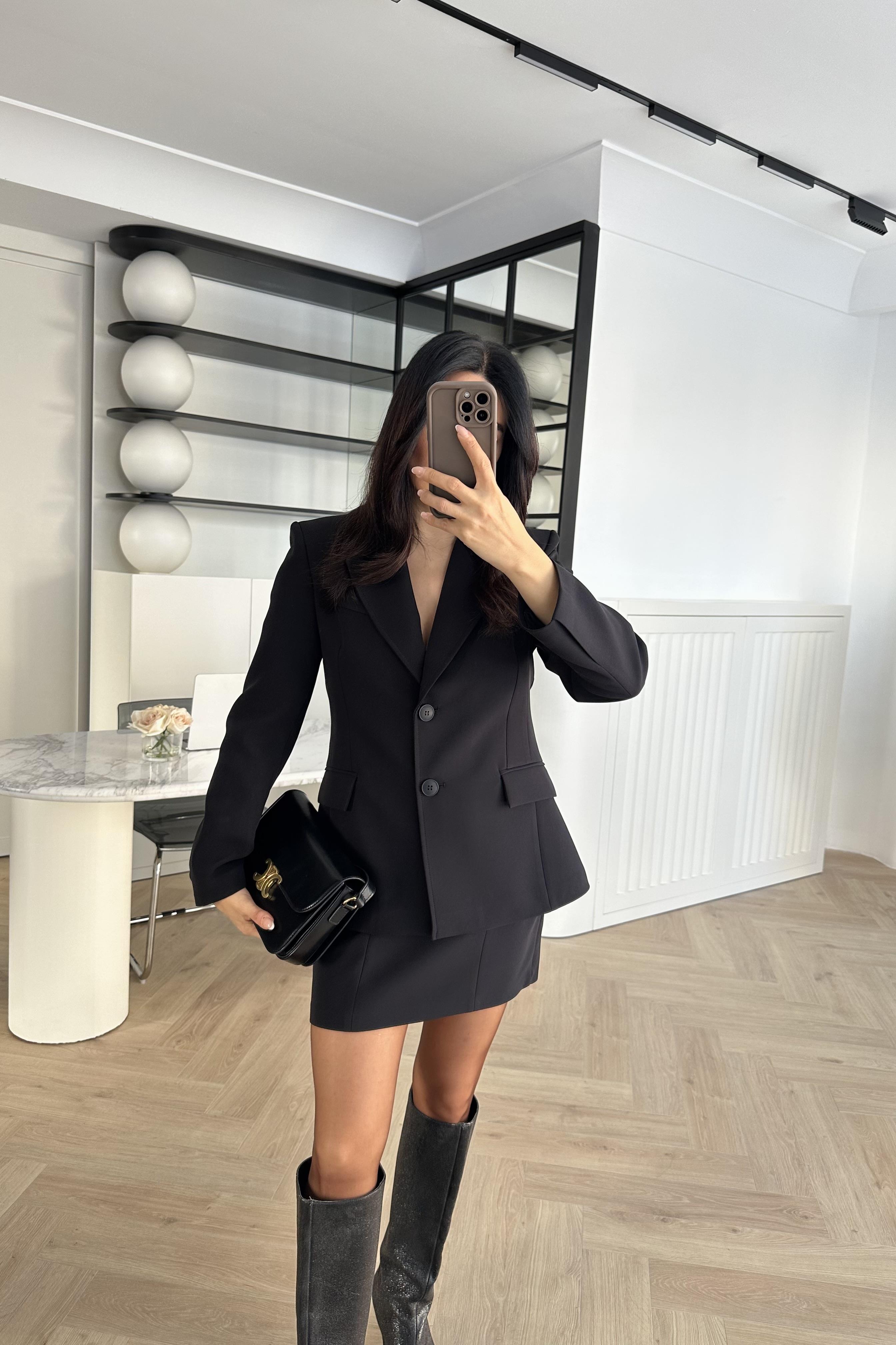 Siyah Zr Etek Ceket Takım 