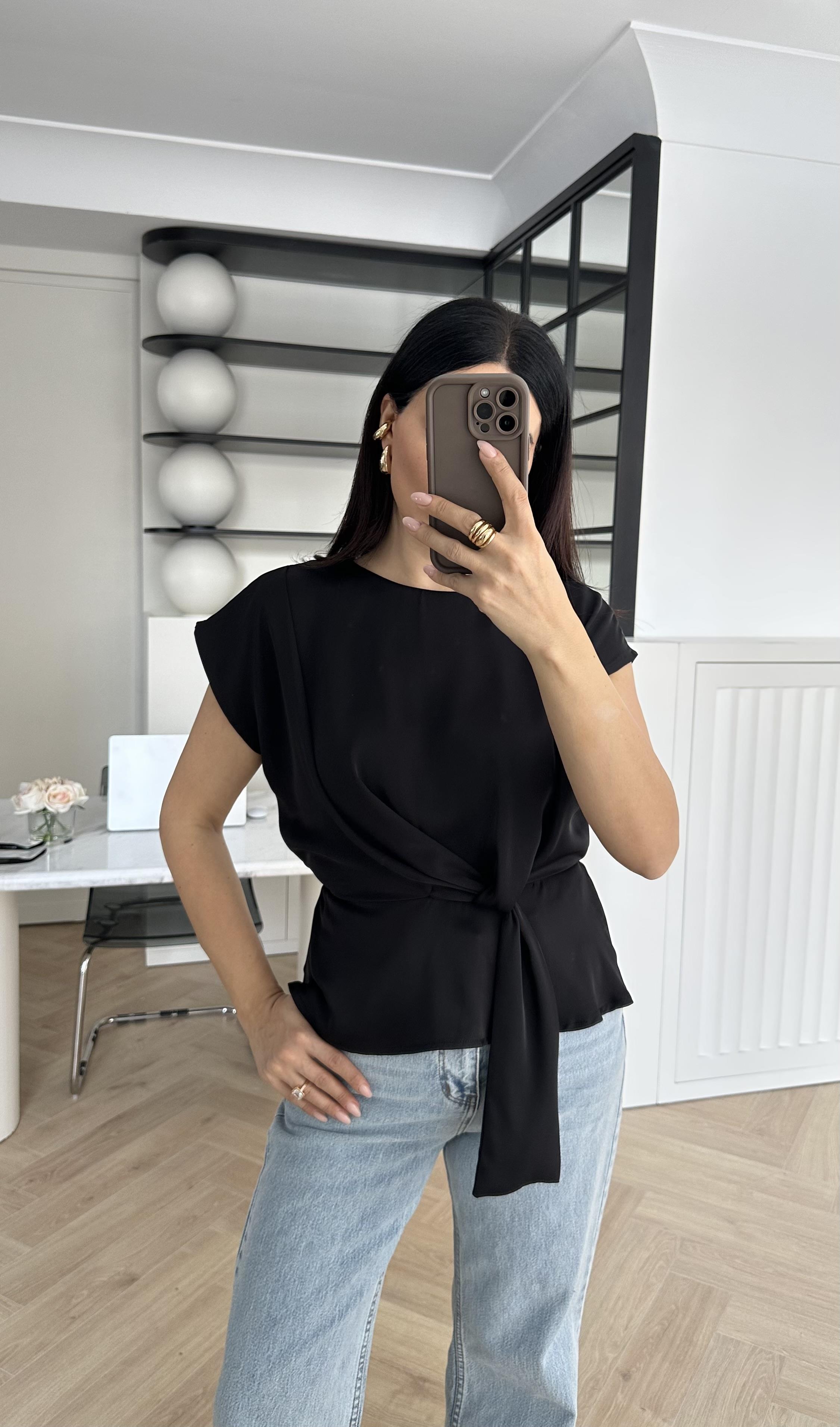 Siyah Zr Model Saten Bluz