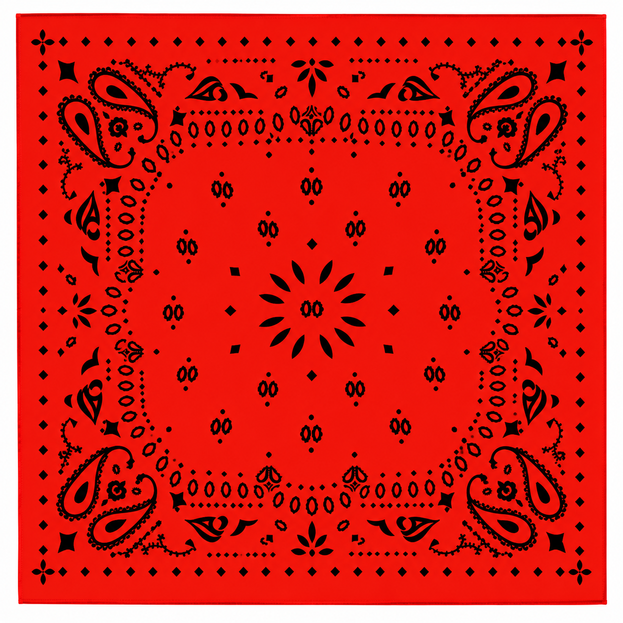Tasarım Desenli Kare Şal Kırmızı