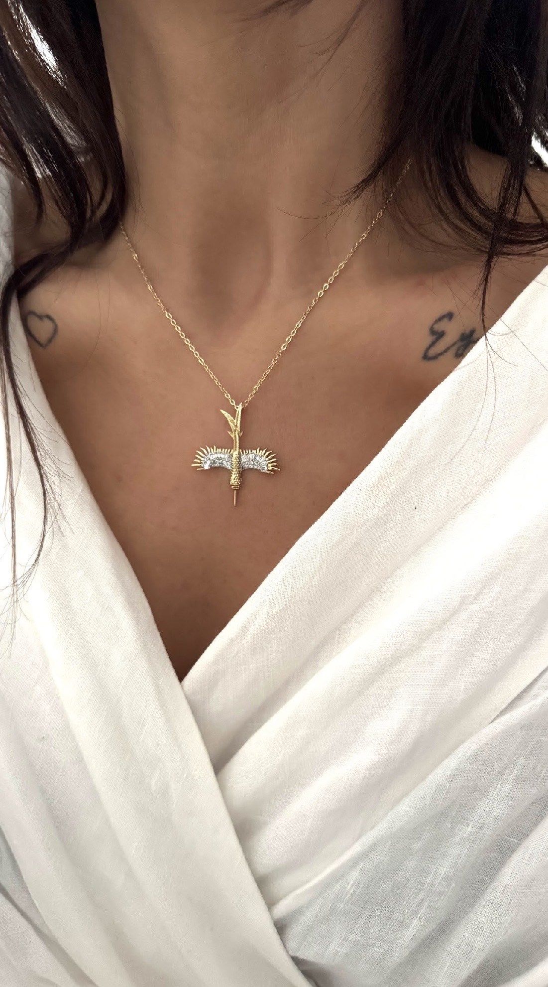 TAŞLI ANKA KUŞU KOLYE