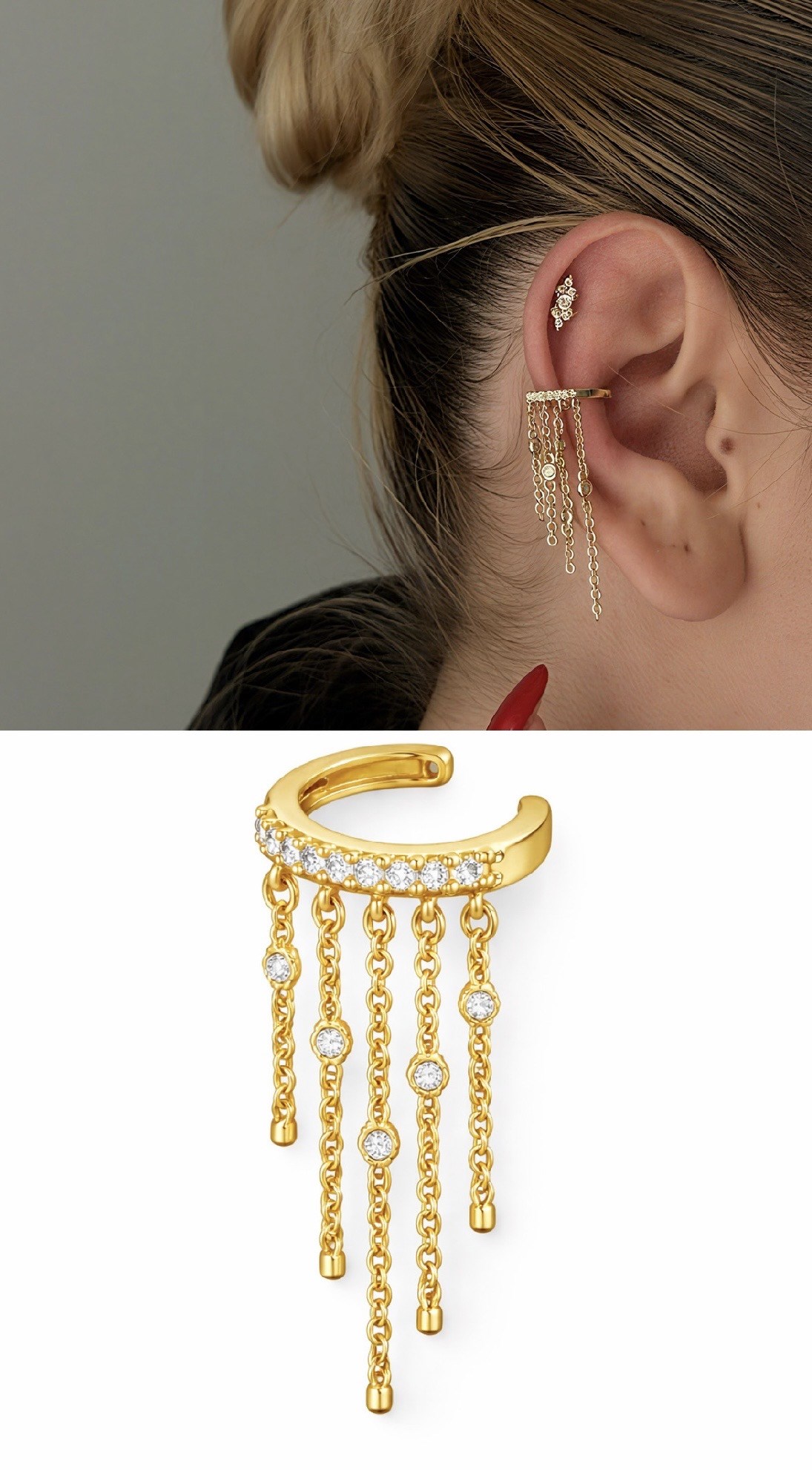 TAŞLI SALLANTILI ARCUFF KÜPE