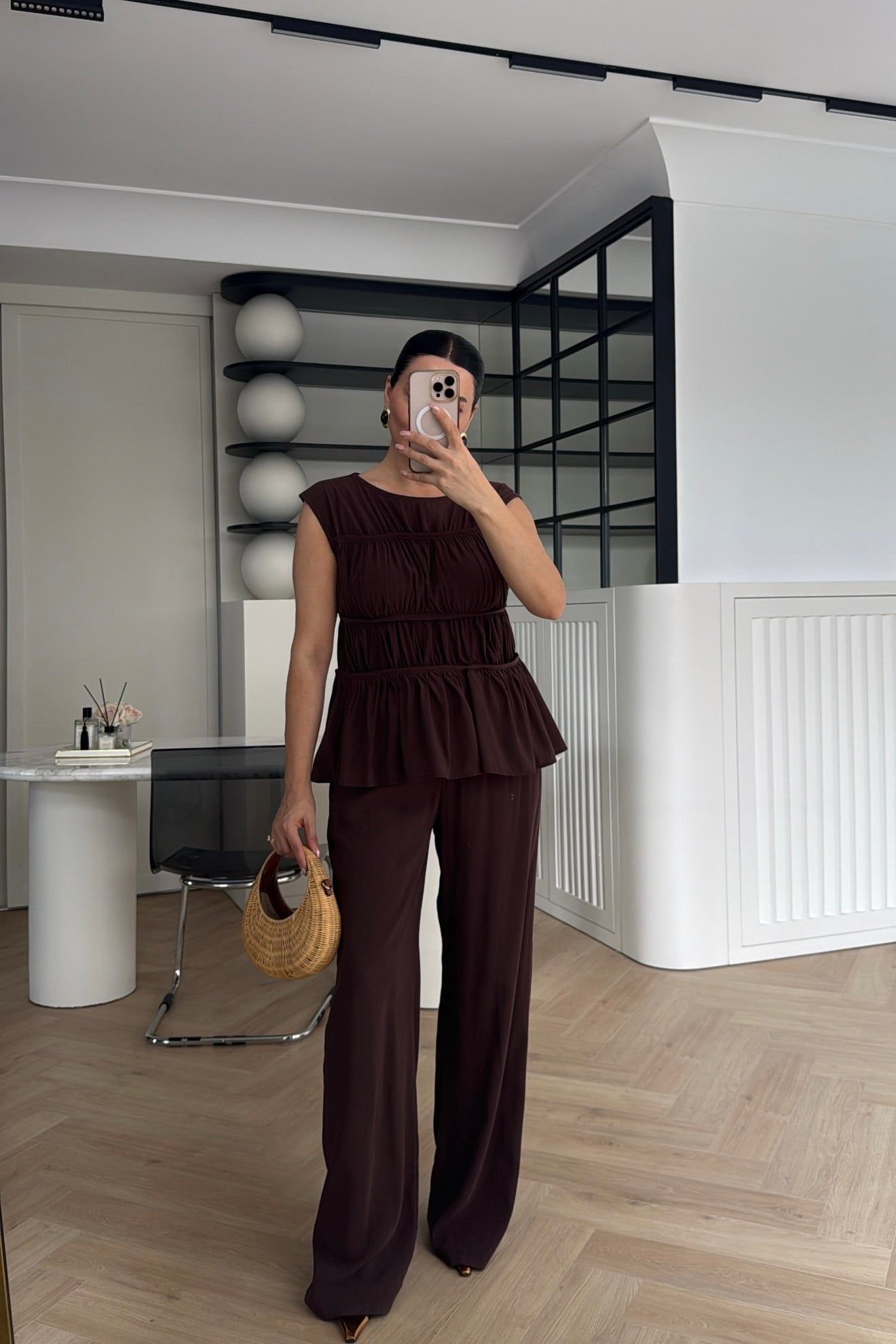 TENCEL NERVÜRLÜ TAKIM KAHVE