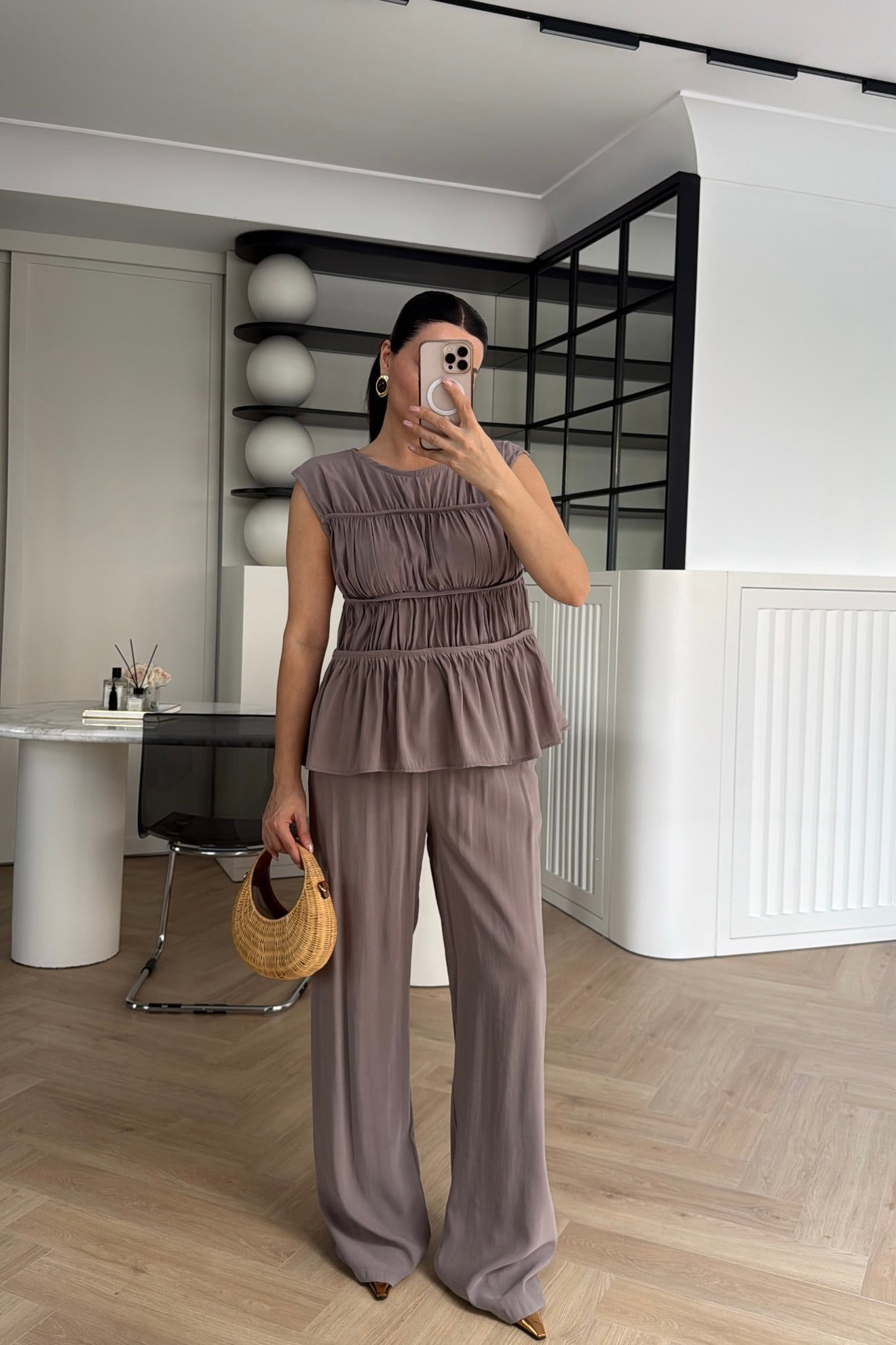 TENCEL NERVÜRLÜ TAKIM KOYU VİZON 