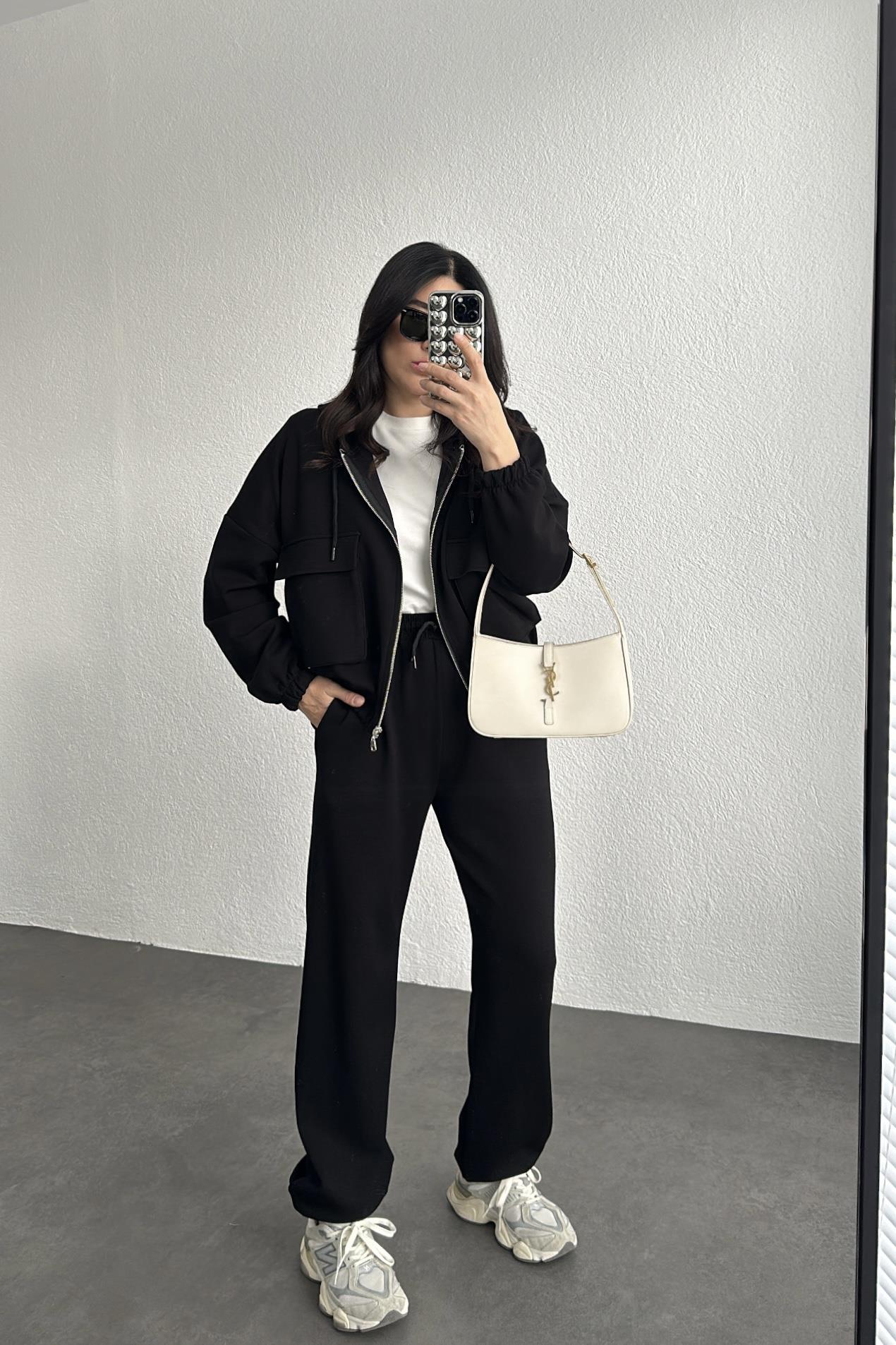 Torba Cepli Modal Kumaş Takım Siyah