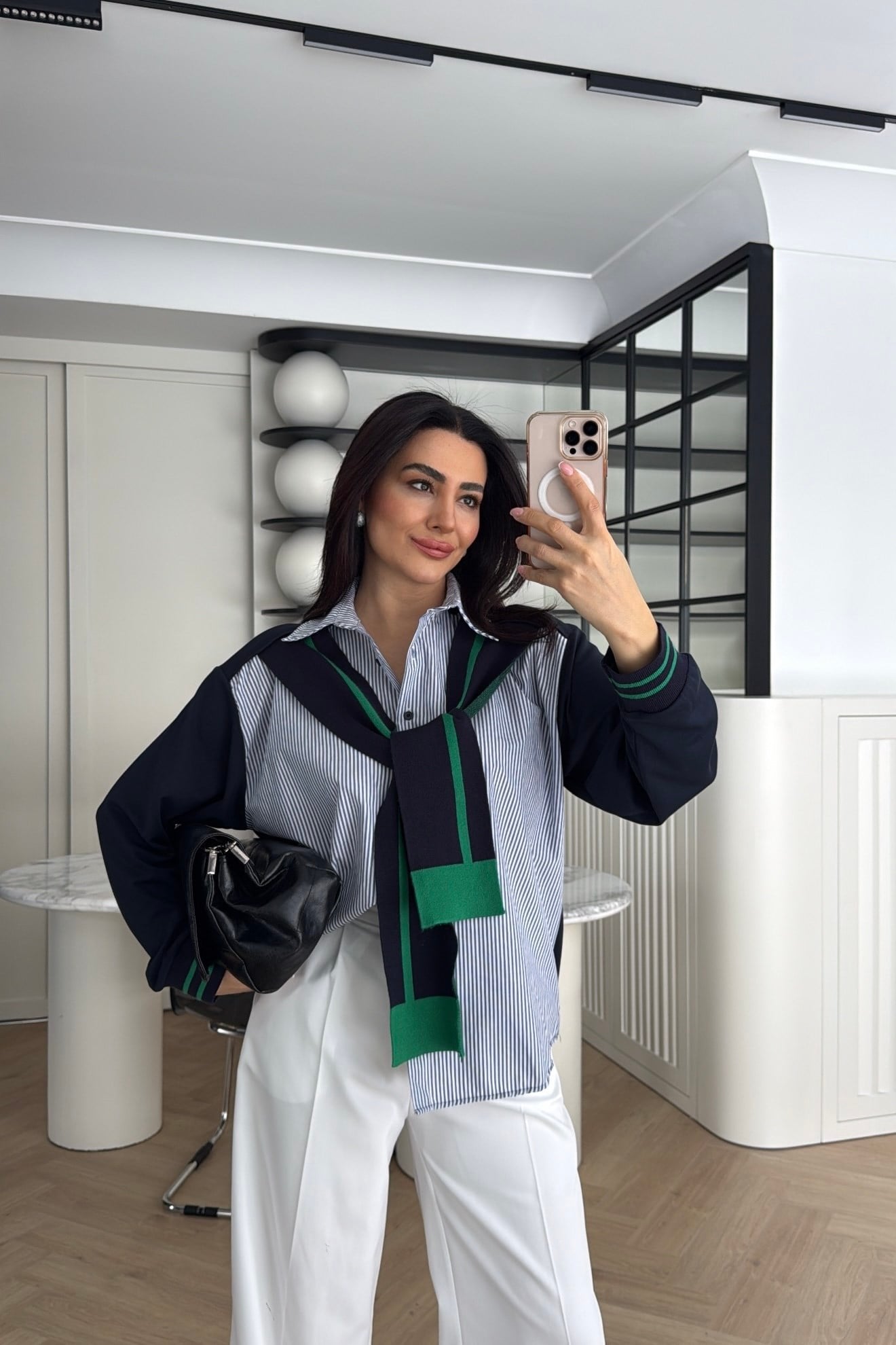 TWİST MODEL ATKI DETAYLI GÖMLEK LACİVERT 