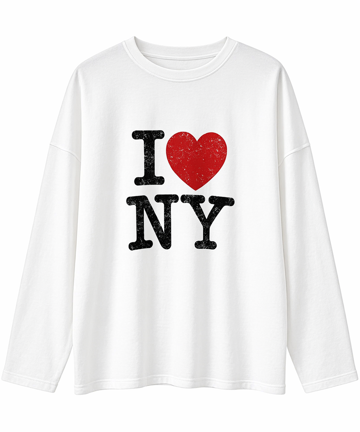 Uzun Kollu New York Sweatshirt Beyaz 