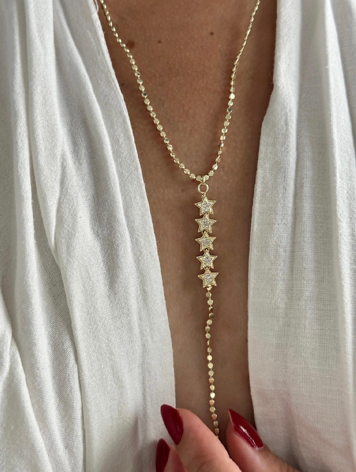 UZUN SALLANTILI YILDIZ KOLYE