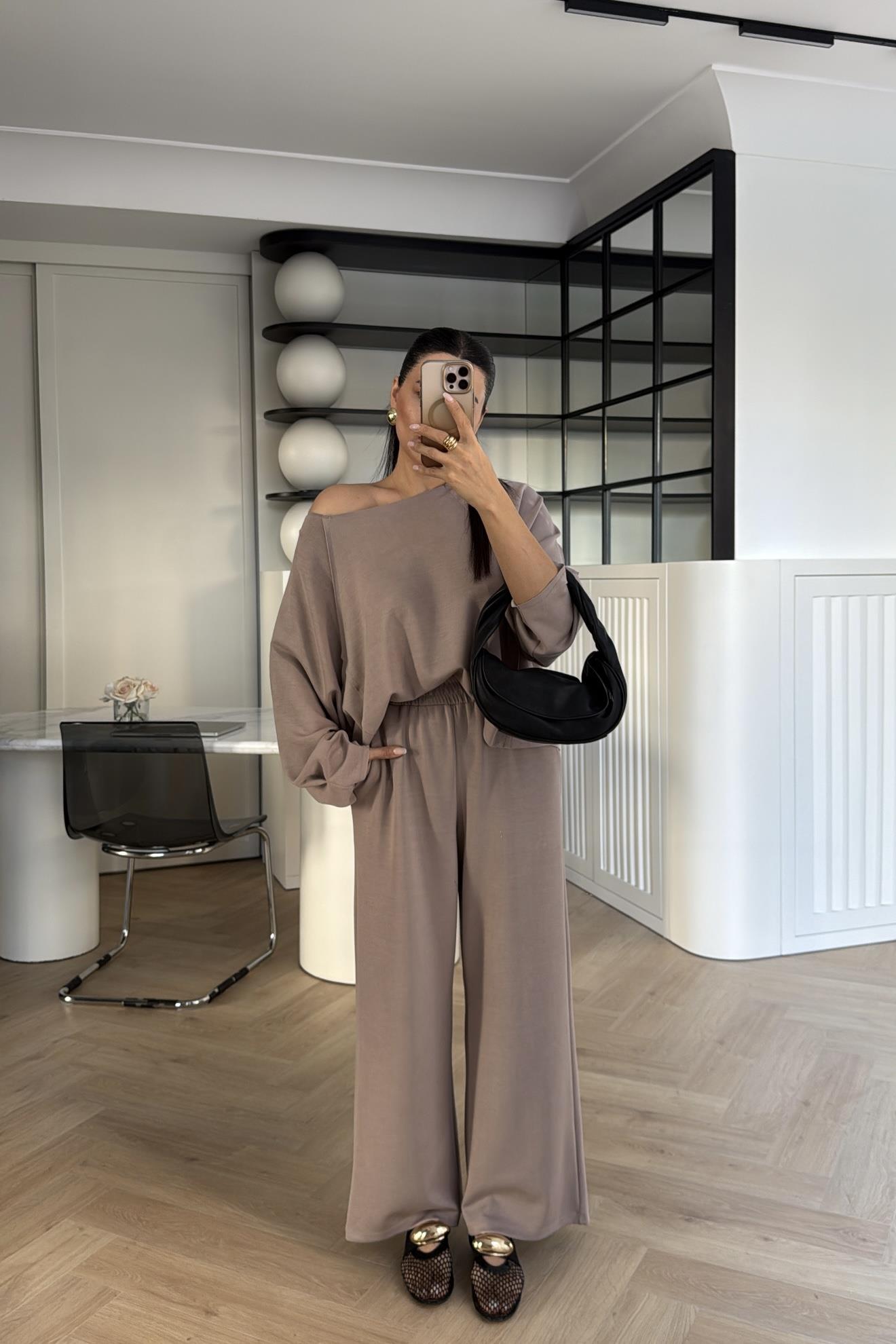 VİZON OMUZ DEKOLTELİ MODAL TAKIM 