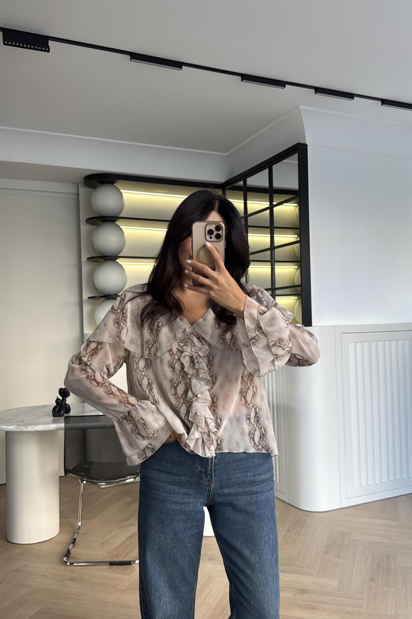 ZR MODEL DESENLİ ŞİFON GÖMLEK 