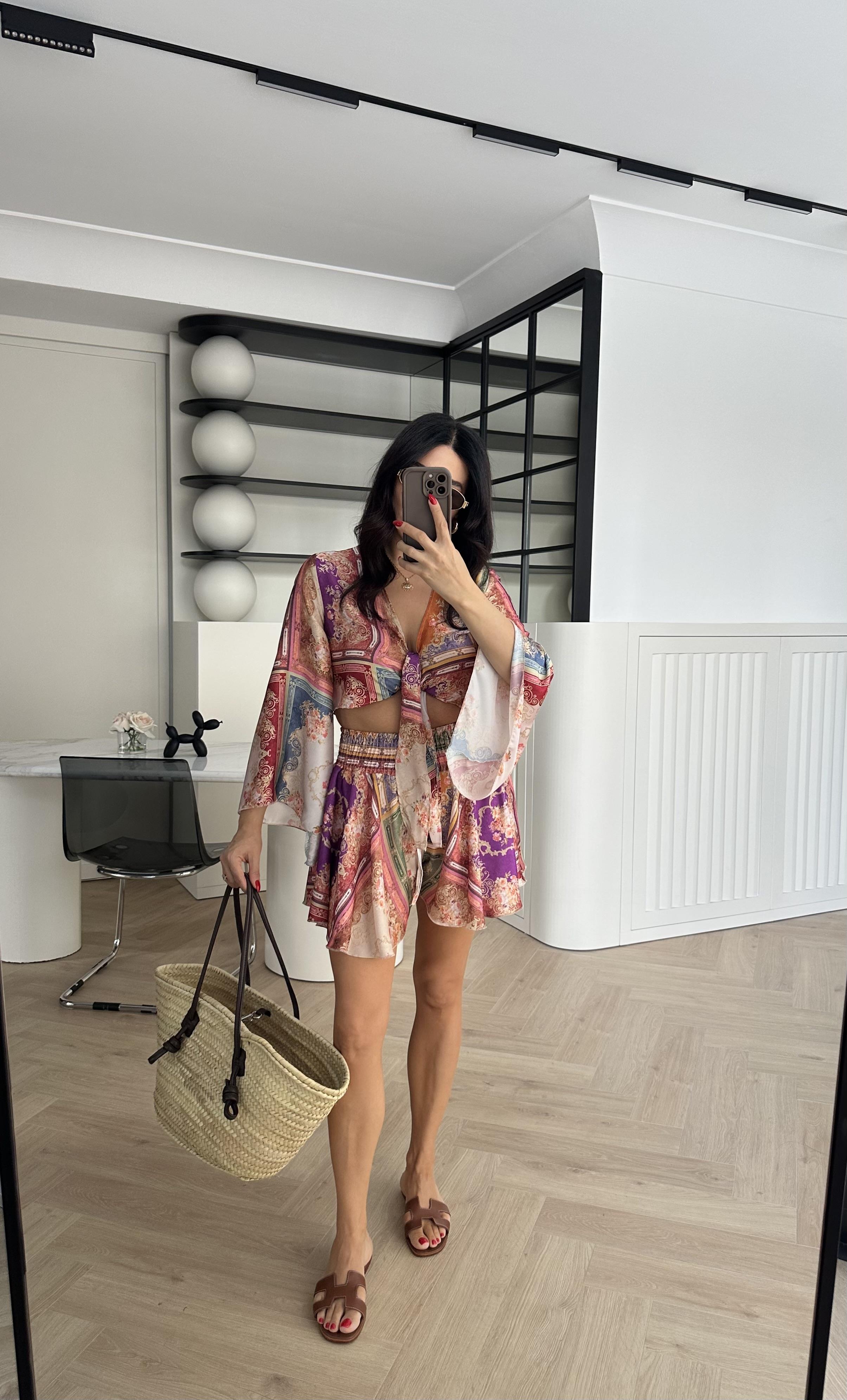 Zr Model Saten Büstiyer Şort Takım