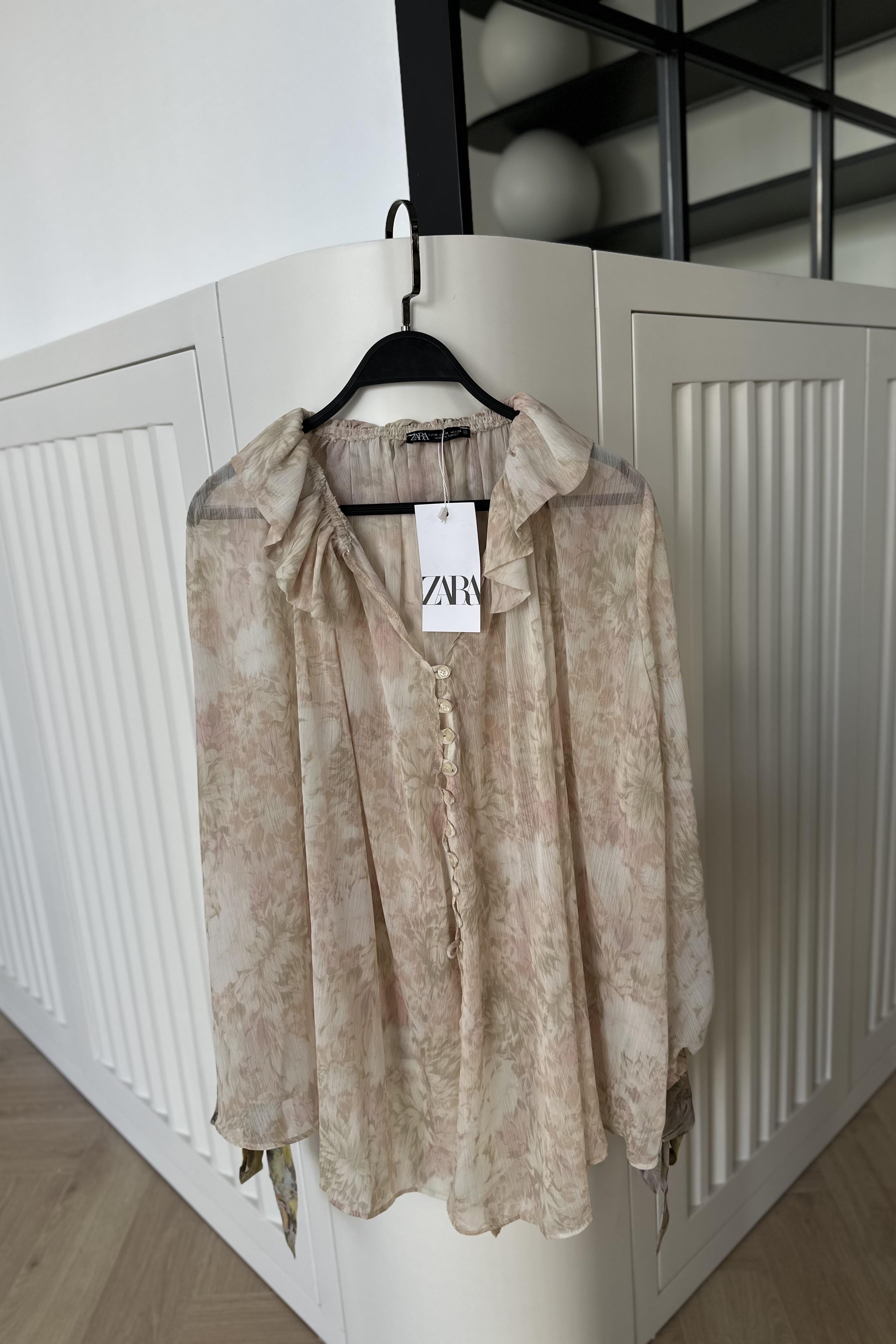 Zr Model Şifon Desenli Tasarım Gömlek