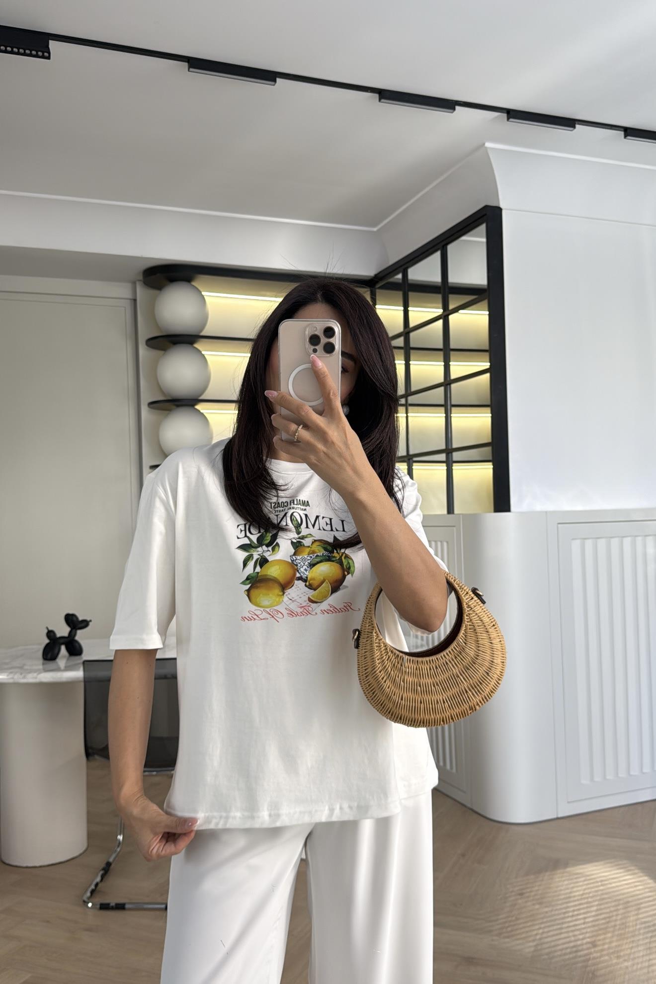 ZR TOK KUMAŞ LEMONDE SLOGANLI TİŞÖRT 