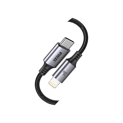 Force Serisi CB470L Type-C to Lightning Hasır Siyah Kablo – 1 Metre, 30W Metal Uçlu