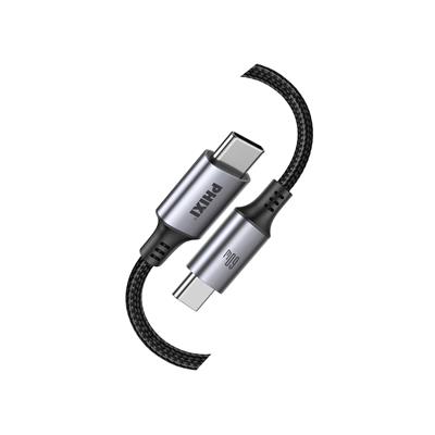 Force Serisi CB470T Type-C to Type-C Hasır Siyah Kablo – 1 Metre, 60W Metal Uçlu