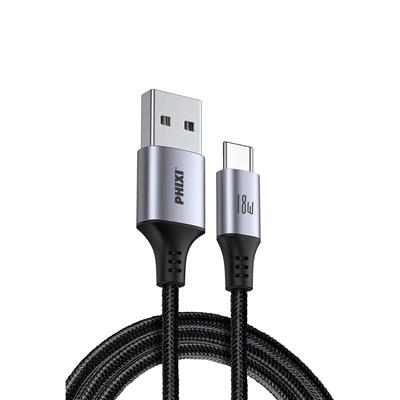 Force Serisi CB471T USB-A to Type-C Hasır Siyah Kablo – 1 Metre, 18W Metal Uçlu