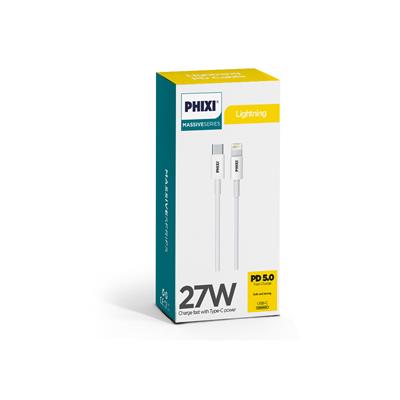 PHIXI CB408L 27W Type-C to Lightning Hızlı Şarj Kablosu – PD 5.0 iPhone Şarj Kablosu