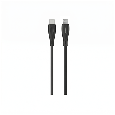 PHIXI CB440LB  30W USB-C to Lightning Hızlı Şarj Kablosu Siyah – PD Destekli Silikon iPhone Kablo