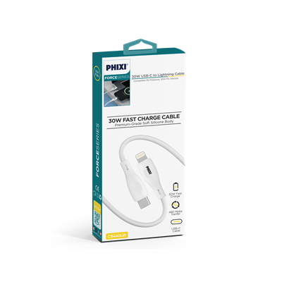 PHIXI CB440LW 30W USB-C to Lightning Hızlı Şarj Kablosu – PD Destekli Silikon iPhone Kablo