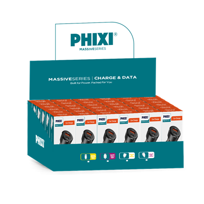 PHIXI Massive Serisi QCH238  PD Araç Şarj Cihazı 30lu Paket – USB-C + USB-A Hızlı Araç Şarj Adaptörü