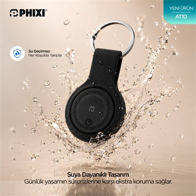 PHIXI AT10 Akıllı Eşya Bulucu Takip Etiketi – iOS Bul Uyumlu, Suya Dayanıklı