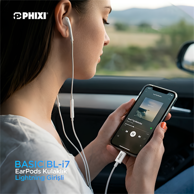 Phixi Basic BL-i7 Mikrofonlu Lightning Girişli EarPods Kulaklık