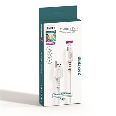 Phixi CB437T Force 200 Cm Type-C USB Şarj ve Data Kablosu