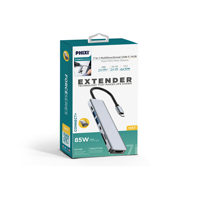 PHİXİ Force 7 in 1 USB C to HDMI VGA Ethernet Hub Çoklayıcı Hub