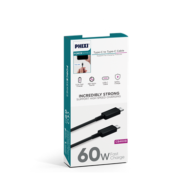 Phixi Force CB433 USB-A to Type-C 33W Şarj ve Data Kablosu – Hızlı ve Dayanıklı