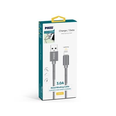 Phixi Force CB610L Metal Örgü 100 Cm Lightning USB Şarj ve Data Kablosu
