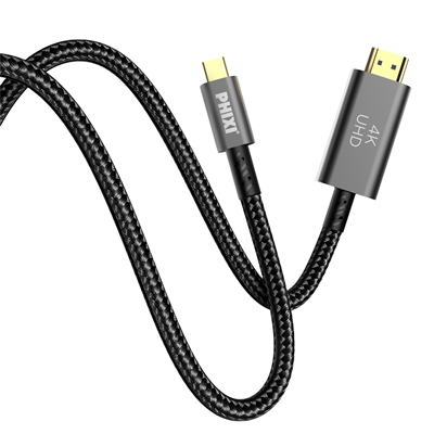 Phixi Force HD14 Type-C-to-HDMI 4K Video Transmission Cable, 1.8m, Braided