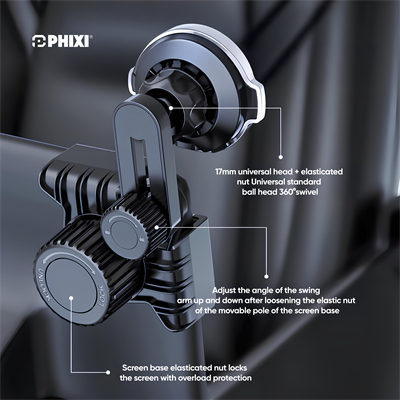 Phixi Force M16 15W Hızlı Şarj Kablosuz Araç Şarj Cihazı Tutucu, Manyetik Katlanabilir Telefon Tutucu