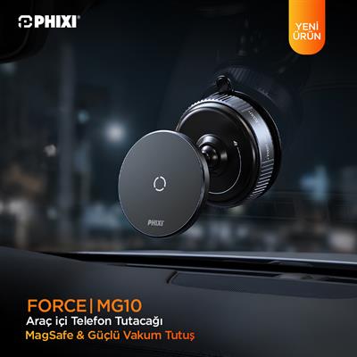 PHIXI Force MG10 Manyetik Araç Telefon Tutucu – Vakumlu Araç Telefon Standı