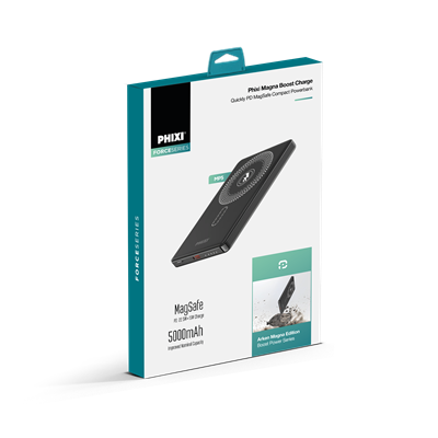 PHIXI Force MP5 MagSafe Powerbank 5000mAh – 22.5W Hızlı Şarj Slim Manyetik Taşınabilir Şarj Cihazı