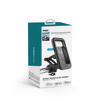 Phixi Force MT15 Su Geçirmez, Açısı Ayarlanabilir, Motosiklet, Scooter, Atv ve Bisiklet Telefon