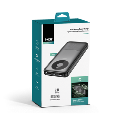 PHIXI Force P16 10000mAh Powerbank – 2.1A Hızlı Şarj Dual USB Taşınabilir Şarj Cihazı