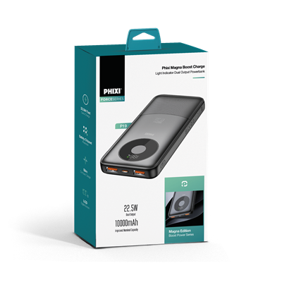 PHIXI Force P19 10000mAh Powerbank – 22.5W Hızlı Şarj Dual USB Taşınabilir Şarj Cihazı