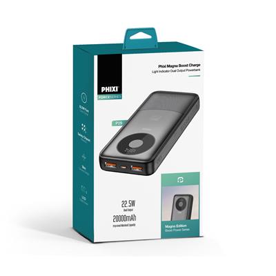 PHIXI Force P29 20000mAh Powerbank – 22.5W Hızlı Şarj Dual USB Taşınabilir Şarj Cihazı