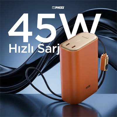 PHIXI FORCE P45 20000mAh 45W Hızlı Şarj Powerbank