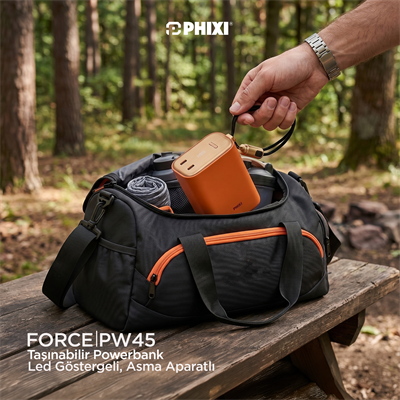 PHIXI FORCE P45 20000mAh 45W Hızlı Şarj Powerbank