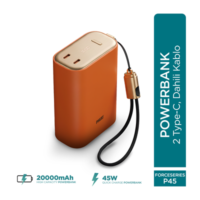 PHIXI FORCE P45 20000mAh 45W Hızlı Şarj Powerbank