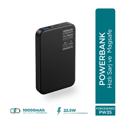Phixi Force PW35 MagSafe Powerbank 10000mAh 22.5W Hızlı Şarj