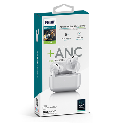 Phixi Force S30 TWS Kablosuz Earpods Kulakiçi ANC Bluetooth Kulaklık