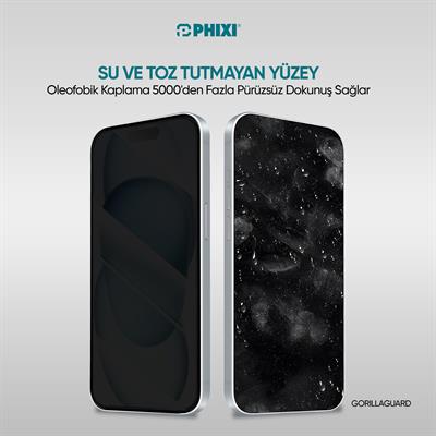 Phixi Hayalet Gorilla Guard iPhone 12 Kırılmaz Cam – HD Temperli, Tekrar Yapışabilir, Suyla Temizlenebilir, Anti-Statik, Süper Kavisli Ekran Koruyucu
