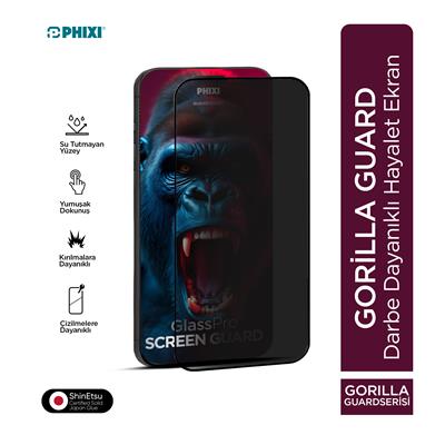 Phixi Hayalet Gorilla Guard iPhone 12 Pro Kırılmaz Cam – HD Temperli, Tekrar Yapışabilir, Suyla Temizlenebilir, Anti-Statik, Süper Kavisli Ekran Koruyucu