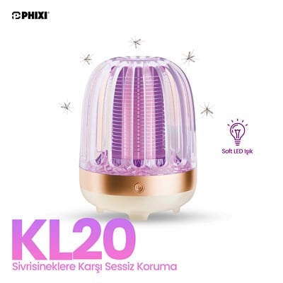 PHIXI KL20 Sessiz UV LED Sinek ve Sivrisinek Yakalama Lambası