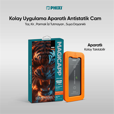 Phixi iPhone 16 Pro Max MagicApp Aparatlı Ekran Koruyucu Cam – Maksimum Şeffaflık ve Üstün Koruma 