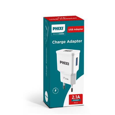 PHIXI PCH207 USB Şarj Adaptörü 2.1A Hızlı Şarj (30lu Paket)