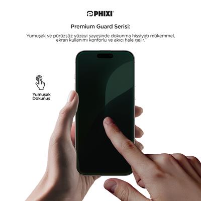 Phixi Premium Guard Hayalet Cam Ekran Koruyucu – iPhone 16 Pro Max Uyumlu | Antistatik, Su Tutmaz, Tam Kaplama